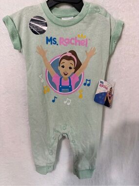 Rachel Mint Green Ms. Rachel Graphic Baby Footie
